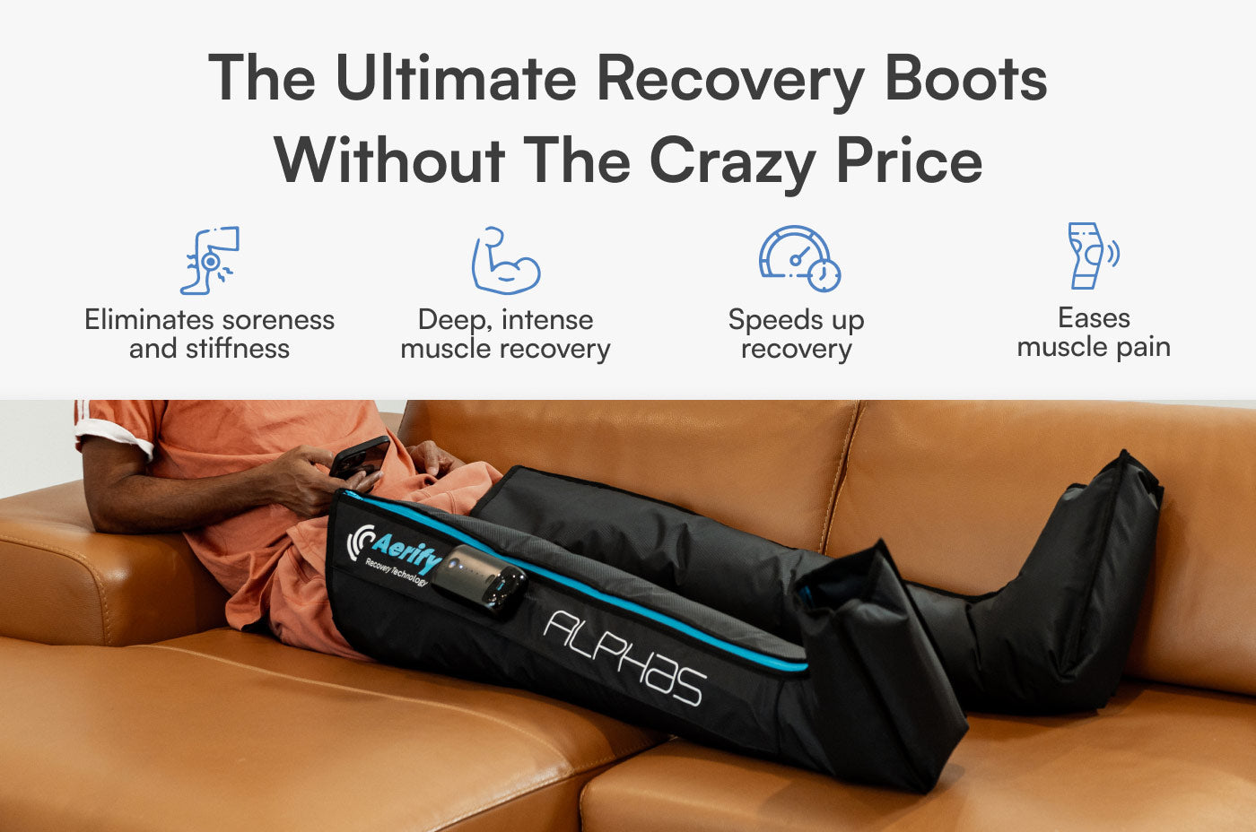 Wireless Alphas Compression Boots – Portable Air Compression Recovery by Aerify