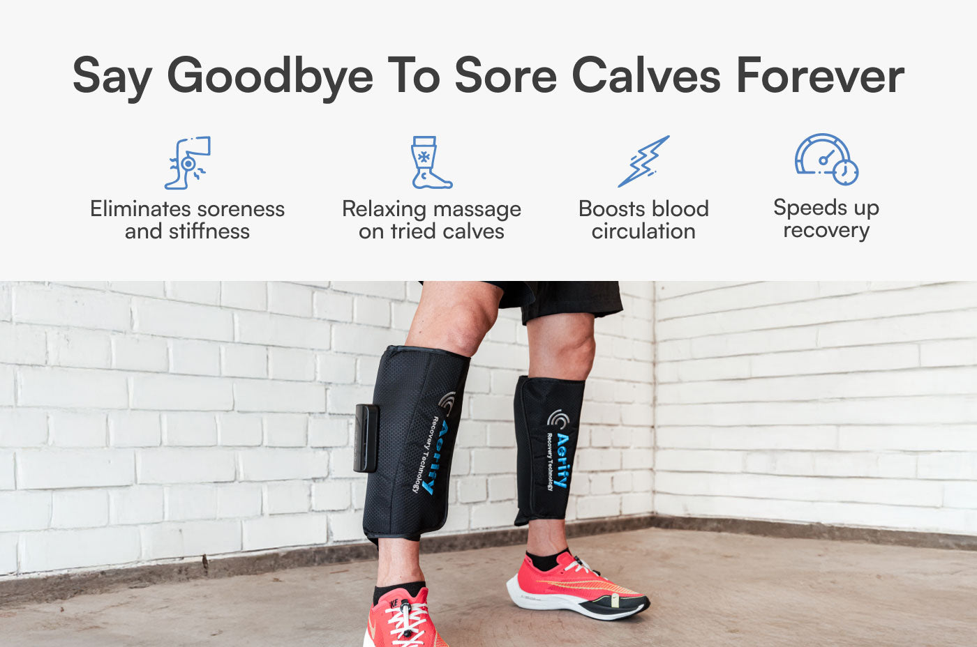 Calf Sleeves air compression – Heat & Massage by Aerify | Wireless Recovery