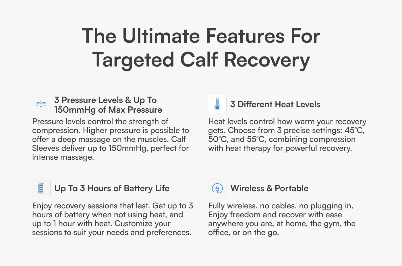 Calf Sleeves air compression – Heat & Massage by Aerify | Wireless Recovery