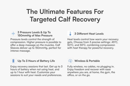 Calf Sleeves air compression – Heat & Massage by Aerify | Wireless Recovery