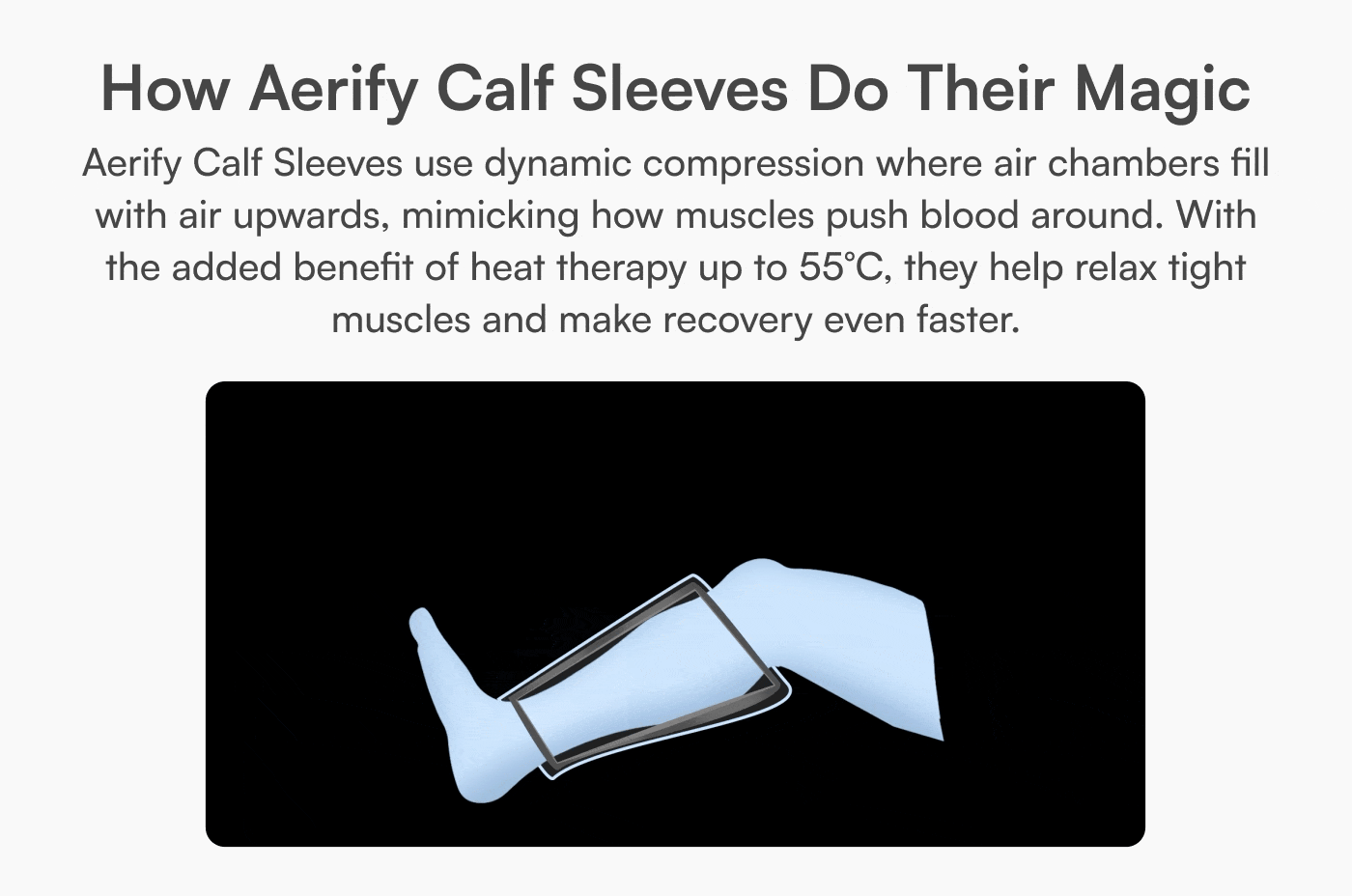 Calf Sleeves air compression – Heat & Massage by Aerify | Wireless Recovery